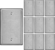 🔌 10 pack of durable anti-corrosion stainless steel wall plates with plastic film - best choice for outlet covers! logo