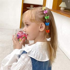 img 3 attached to Funtopia Butterfly Hair Clips: 72Pcs Cute Non Slip Mini Plastic Jaw Clips with Box Package - Ideal for Girls and Women, 18 Assorted Colors