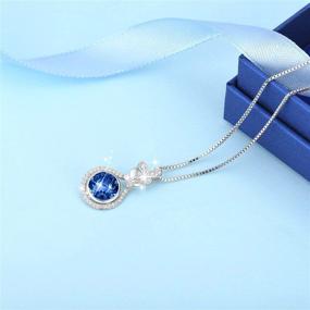 img 2 attached to 💍 AOBOCO Sterling Silver Birthstone Necklace Pendant with Birthstone Crystals - Ideal Fine Jewelry Gift for Women and Wife on Birthdays