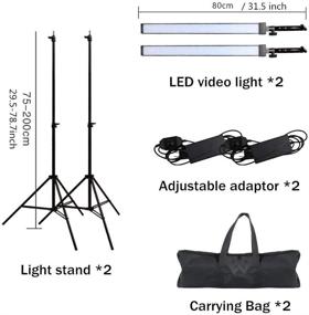 img 4 attached to 📸 GIJUANRING Комплект светильников LED Video Light 72W с возможностью регулирования яркости для фотографии, комплект осветительных приборов 5600K для съемки в студии на камеру, профессиональный светодиодный светильник с штативом