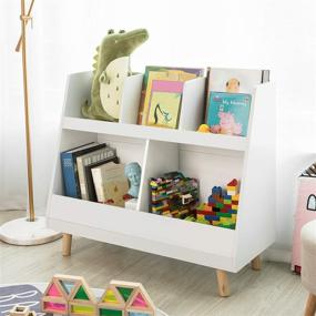 img 2 attached to 📚 Haotian KMB19-W: Ultimate White Kids Bookcase and Storage Display for Organizing Books and Toys