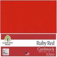 📦 12 x 12 inch 80lb ruby red cardstock - pack of 25 sheets - clear path paper logo