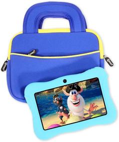 img 3 attached to 🎒 Contixo 7" Tablet Sleeve Bag: Ideal for Contixo V8/V9, Dragon Touch Y88X Pro/Y88X/M7, iPad Mini, Galaxy Tab A, Amazon Fire 7’’and 8’’ - Blue