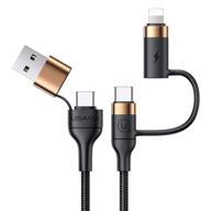 ⚡️ быстрый зарядной usb c-кабель 4 в 1 - mjems pd 60w нейлоновый оплетенный шнур, 3a usb/c к type c/адаптер для телефона для ноутбука/планшета/телефона (4 фута) логотип