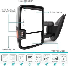 img 1 attached to 🔌 YITAMOTOR Зеркала для буксировки - Совместимые с Chevy GMC, Нагреваемые электроприводом с LED-стрелкой сигнального света и обратными огнями - Замена для Silverado 2008-2013 Sierra все модели и Sierra New Body Style 2007