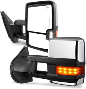 img 4 attached to 🔌 YITAMOTOR Зеркала для буксировки - Совместимые с Chevy GMC, Нагреваемые электроприводом с LED-стрелкой сигнального света и обратными огнями - Замена для Silverado 2008-2013 Sierra все модели и Sierra New Body Style 2007