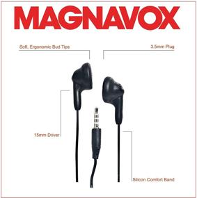 img 3 attached to 🎧 Премиальные наушники Magnavox MHP4820-BK Gummy: комфортные стерео наушники со значительной особенностью, прочный резиновый кабель - доступны в нескольких цветах!