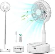 🌬️ eleventree 2021 portable rechargeable table fan with remote control - 8-inch, foldaway, oscillating, led light - 4 speeds, usb powered - quiet desk fan for home, office, bedroom, travel, camping, hiking - white логотип