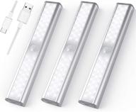 super bright led closet light: dimmable motion sensor lights - rechargeable under cabinet light for kitchen/stairs/wardrobe/hallway (3 pack) логотип