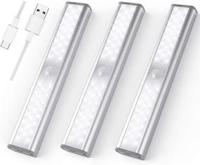 img 4 attached to Super Bright LED Closet Light: Dimmable Motion Sensor Lights - Rechargeable Under Cabinet Light for Kitchen/Stairs/Wardrobe/Hallway (3 Pack)