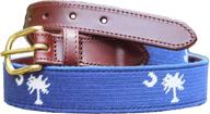 🌴 carolina needlepoint belt - palmetto state logo