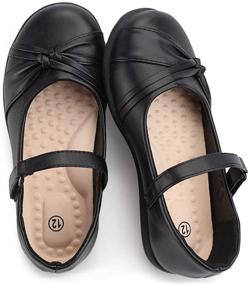 img 4 attached to Adorable and Durable: Hawkwell Girls Strap School Uniform Girls' Shoes