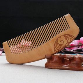 img 1 attached to 🔲 MJIYA Wooden Comb Hair + Beard Detangler: Natural Anti Static Wood for Styling Wet or Dry Curly, Thick, Wavy, or Straight Hair - Small Pocket Sized (Light Brown, 5.7 inch)
