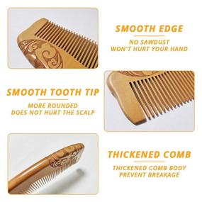 img 2 attached to 🔲 MJIYA Wooden Comb Hair + Beard Detangler: Natural Anti Static Wood for Styling Wet or Dry Curly, Thick, Wavy, or Straight Hair - Small Pocket Sized (Light Brown, 5.7 inch)