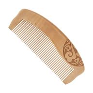 🔲 mjiya wooden comb hair + beard detangler: natural anti static wood for styling wet or dry curly, thick, wavy, or straight hair - small pocket sized (light brown, 5.7 inch) logo
