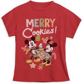 img 2 attached to 🎄 Spark the Season with Disney Mickey and Minnie Mouse Holiday T-Shirt for Girls