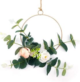 img 3 attached to 🌸 Stunning Set of 3 Onlyhome Hanging Hoop Flowers Wreath for Home and Wedding Decor