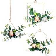 🌸 stunning set of 3 onlyhome hanging hoop flowers wreath for home and wedding decor логотип