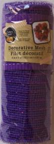 img 1 attached to 🎨 Vibrant 3-Pack Decorative Mesh - Black, Purple, and Orange with Metallic Strands - 6 in. x 5 yds Each: Ideal for Crafters