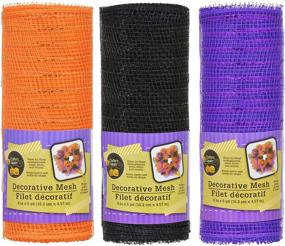 img 4 attached to 🎨 Vibrant 3-Pack Decorative Mesh - Black, Purple, and Orange with Metallic Strands - 6 in. x 5 yds Each: Ideal for Crafters