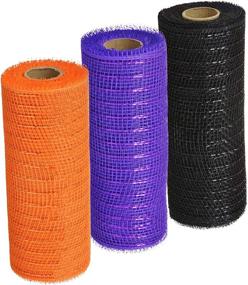 img 3 attached to 🎨 Vibrant 3-Pack Decorative Mesh - Black, Purple, and Orange with Metallic Strands - 6 in. x 5 yds Each: Ideal for Crafters