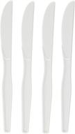 🍴 dixie dxekh207 heavyweight plastic cutlery knives, pack of 100, color: white logo