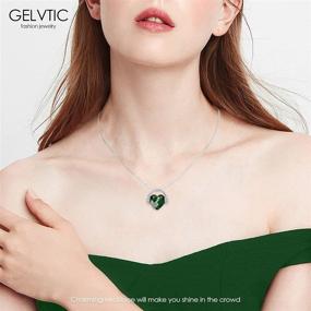 img 2 attached to 💎 Exquisite GELVTIC Love Heart Birthstone Crystal Pendant Necklace: Perfect Silver Jewelry Gift for Christmas, Valentine's Day, Anniversaries, Birthdays, Mother's Day, Wife & Girls