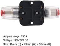 anjoshi 150a inline fuse holders - circuit breaker for car audio & amps with overload protection & reset function - replace fuses inverter 12v-24v dc logo