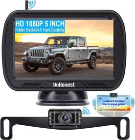 img 4 attached to 🚚 Wireless Backup Camera for Trucks with 5'' Monitor, DoHonest S23 HD 1080P Bluetooth Backup Camera for Car Van Camper - Stable Digital Signals, Supporting Additional RV Camera. Built-in Wide Voltage Range of 12V-35V.