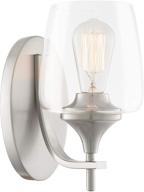 🍷 modern chic wall sconce/wall light with wine glass shade - kira home stella, brushed nickel finish логотип