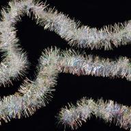 🎄 sparkling 10-piece white iridescent tinsel garland: perfect hanging decorations for christmas tree & party supplies logo