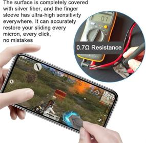 img 2 attached to 🎮 HTYS PUBG Mobile Thumb Game Finger Sleeve Sets - 8 Pack Finger Covers for Android & iPhone - Silver Fiber 100% 0.5mm Ultra-Thin Breathable Anti-Sweat - Enhance Gaming Performance in Call of Duty Mobile/Rules of Survival