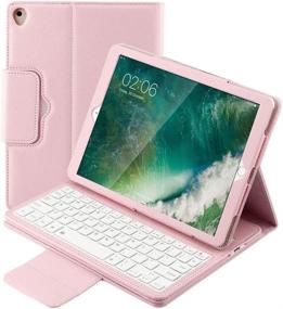 img 4 attached to 🌹 Rose Gold iPad Keyboard Case - 9.7 inch iPad 6th Gen 2018, 5th Gen 2017/ iPad Pro 9.7 - Premium Leather Stand, Detachable Magnetic Smart Cover, Auto Sleep/Wake - Wireless Bluetooth Keyboard for iPad Air 2 & 1