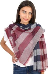 img 2 attached to Sequin Finish Women's Fashion Scarf: Soft Fabric, Frayed Edges & Lightweight Long Shawl Ideal for All Seasons