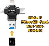 📸 drone valley 4-in-1 memory card reader: streamline your data transfers! logo