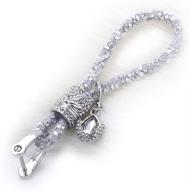 stylish rayhoo crystal car key chains: key fob & strap for women, ladies' key chain ring logo