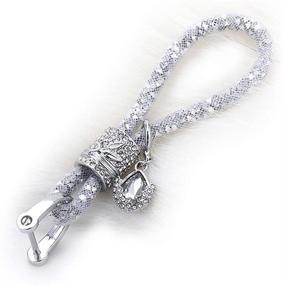 img 4 attached to Stylish RAYHOO Crystal Car Key Chains: Key Fob & Strap for Women, Ladies' Key Chain Ring