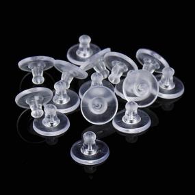 img 2 attached to 💎 100 Soft Silicone Earring Backs with Pad – Rubber Replacement Backings for Earrings, Ideal Jewelry Findings