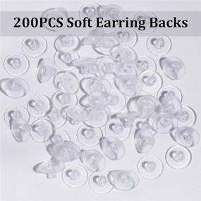 img 3 attached to 💎 100 Soft Silicone Earring Backs with Pad – Rubber Replacement Backings for Earrings, Ideal Jewelry Findings