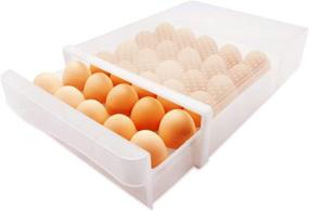 img 3 attached to 30-Grid Single Layer Egg Holder for Refrigerator - BPA Free Storage Container for Fridge, Household Organizer Box for Kitchen & Farm - NEWFORCE