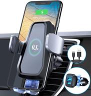 📱 [enhanced hook clip] vanmass wireless car charger mount with auto clamping, smart sensor, qi fast charging - air vent holder compatible with iphone 12 11 pro max xr xs x 8, samsung s21 s20 s10 s9 note 20 10 logo