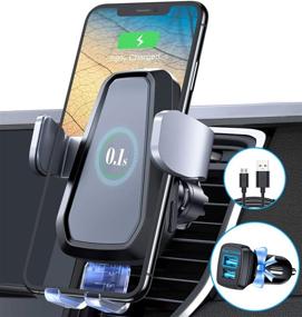 img 4 attached to 📱 [Enhanced Hook Clip] VANMASS Wireless Car Charger Mount with Auto Clamping, Smart Sensor, Qi Fast Charging - Air Vent Holder Compatible with iPhone 12 11 Pro Max XR XS X 8, Samsung S21 S20 S10 S9 Note 20 10