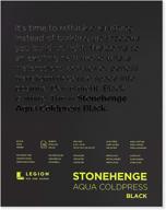 🎨 stonehenge aqua black pad, 140lb, coldpress, 8 x 10 inches, 15 sheets – ideal for artists seeking high-quality black watercolor paper logo