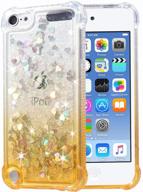 🎧 flocute ipod touch 5 6 7 case - glitter gradient bling sparkle floating liquid soft tpu cushion - luxury fashion girls women cute case - ipod touch 5th 6th 7th generation (gradient gold) logo