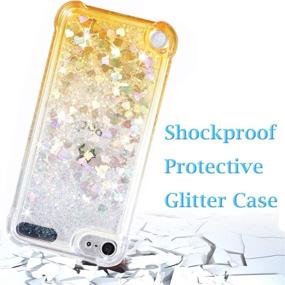 img 1 attached to 🎧 Flocute iPod Touch 5 6 7 Case - Glitter Gradient Bling Sparkle Floating Liquid Soft TPU Cushion - Luxury Fashion Girls Women Cute Case - iPod Touch 5th 6th 7th Generation (Gradient Gold)