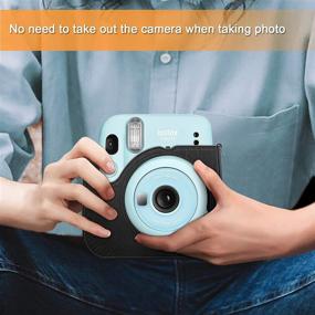 img 1 attached to 📸 Fintie Защитный чехол для Fujifilm Instax Mini 11: Чехол из премиальной эко-кожи - Черный.