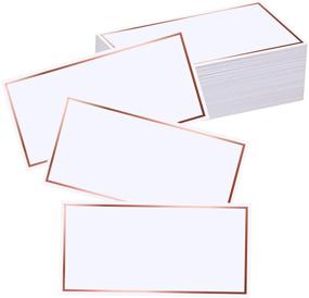 img 4 attached to 💖 EXQUISS 50 Pcs Rose Gold Foil Border Place Cards: Ideal for Weddings, Parties, Birthdays, & Baby Showers