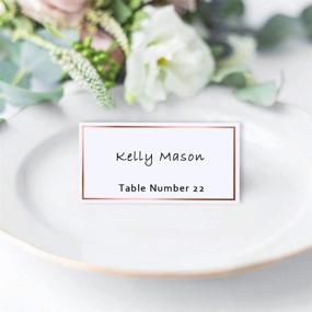 img 2 attached to 💖 EXQUISS 50 Pcs Rose Gold Foil Border Place Cards: Ideal for Weddings, Parties, Birthdays, & Baby Showers