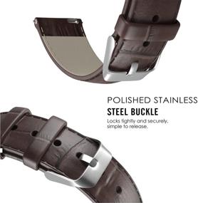 img 1 attached to 👉 MoKo 22mm Quick Release Universal Watch Band: Stylish Leather Crocodile Pattern Strap for Sport Watches (Brown)