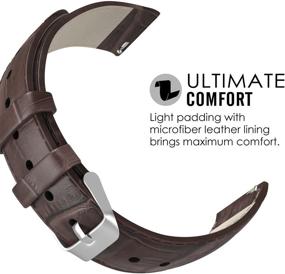 img 2 attached to 👉 MoKo 22mm Quick Release Universal Watch Band: Stylish Leather Crocodile Pattern Strap for Sport Watches (Brown)